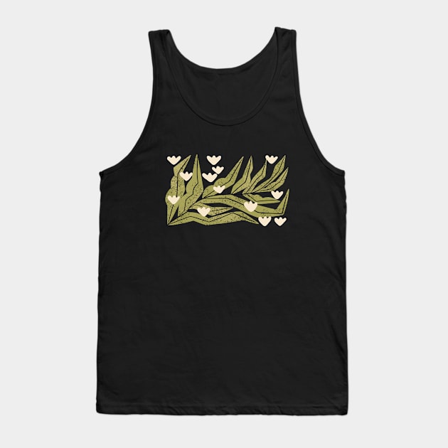 Reaching Tulips (Charcoal) Tank Top by Renea L Thull